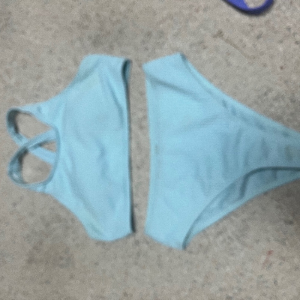 Teal blue crisscross swimsuit